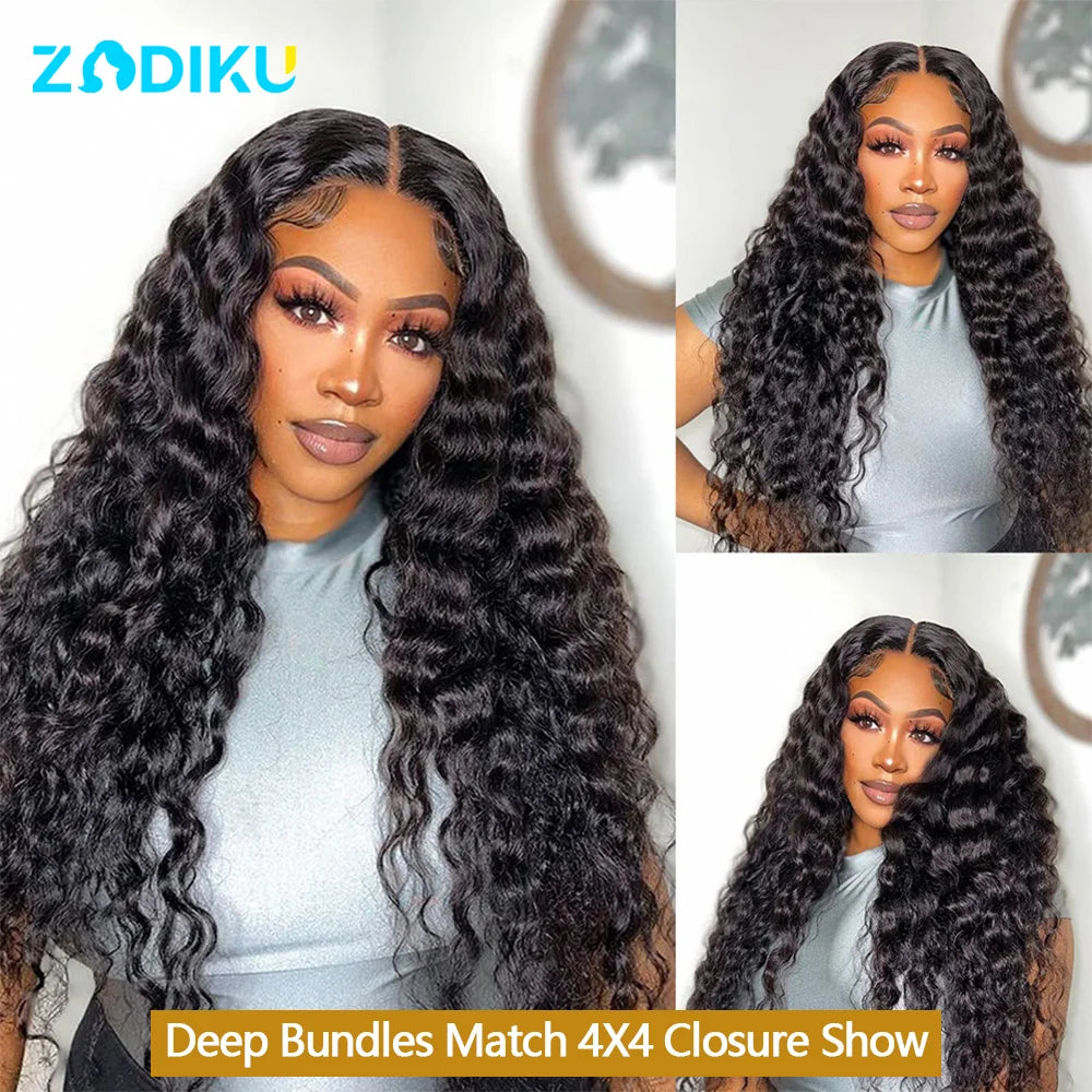 Closure Lace 4x4 Transparent HD Deep Wave - Cheveux Naturels 100% Humains Pré-Plumé