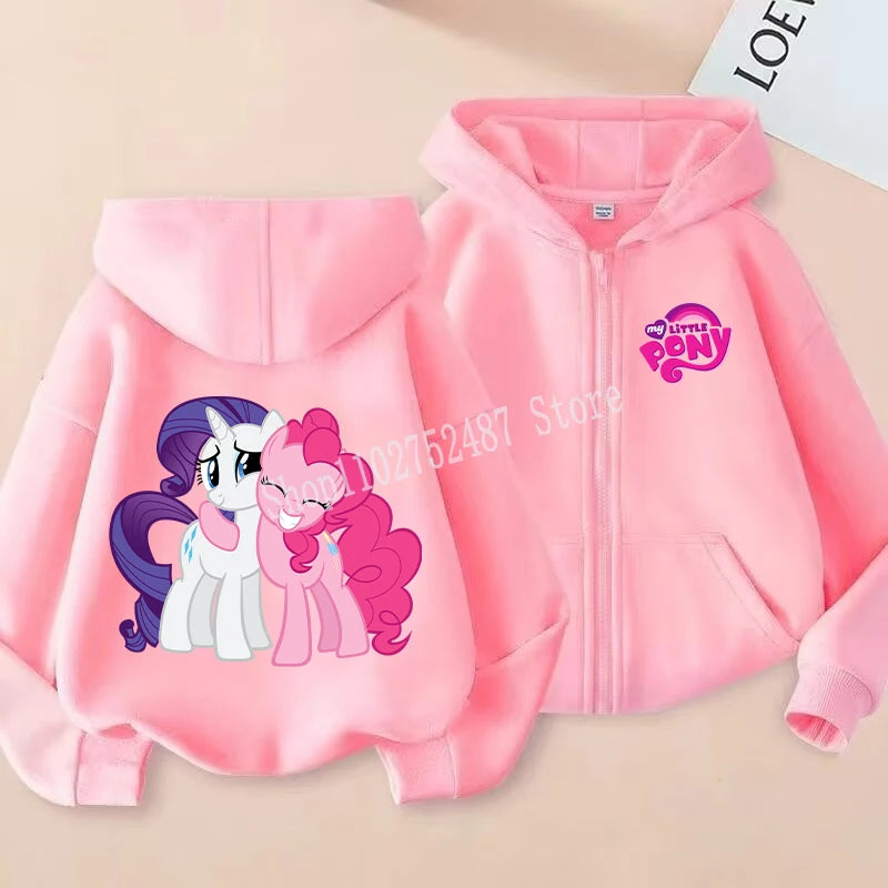 Gilet à Capuche Licorne My Little Pony - Veste Zippée Fille Printemps Automne