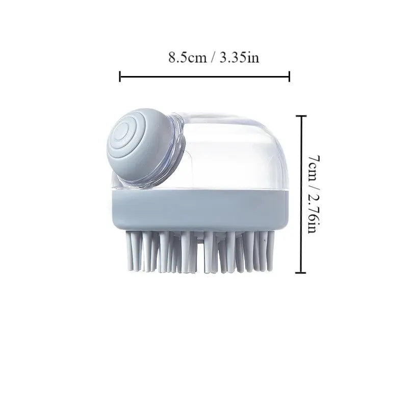 Brosse Shampoing Massage Cuir Chevelu - Distributeur Liquide Multifonction Bain Animaux Corps