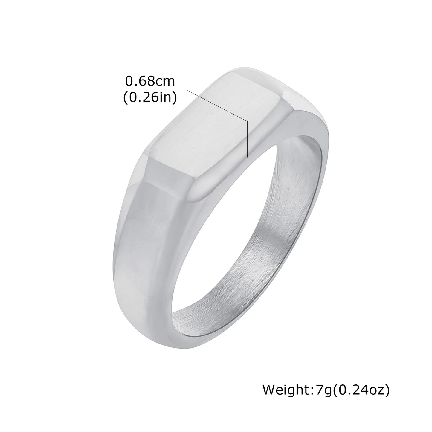 Bague Chevalière Carrée Acier Inoxydable Doré - Homme