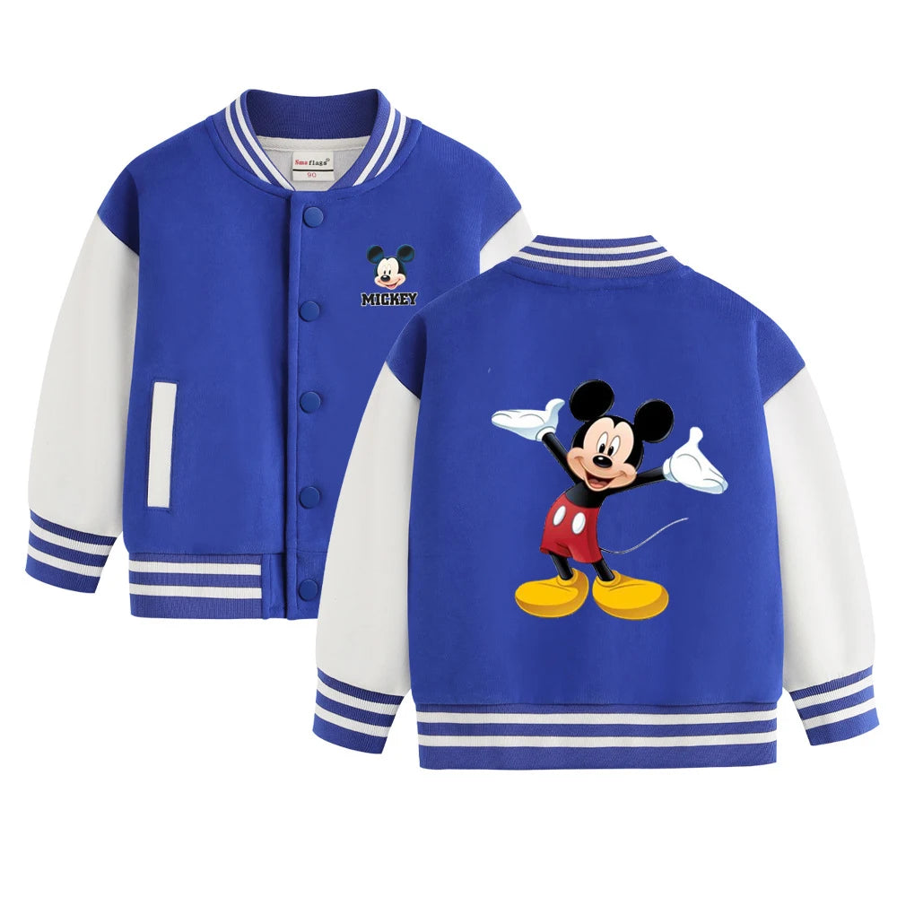Veste Baseball Mickey Disney Enfant - Blouson Cartoon Printemps Automne 1-12 Ans