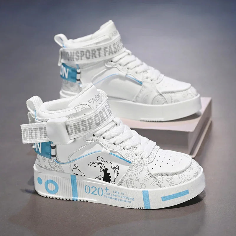 Baskets Montantes Enfant - Chaussures Sport Basketball Garçon Fille Casual Marche 26-37