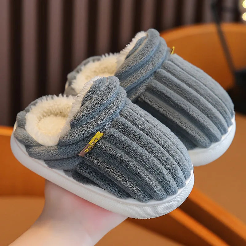 Chaussons Enfant Hiver Coton Peluche - Antidérapants
