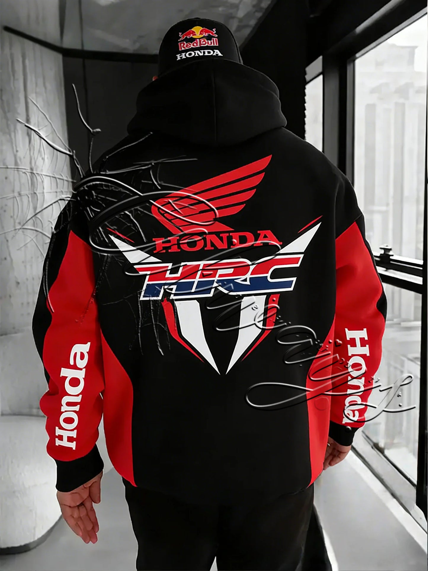 Sweat Capuche Moto Honda Racing 2026 - Homme Off-Road Sport, Impression 3D Loose Fit Chaud Automne Hiver