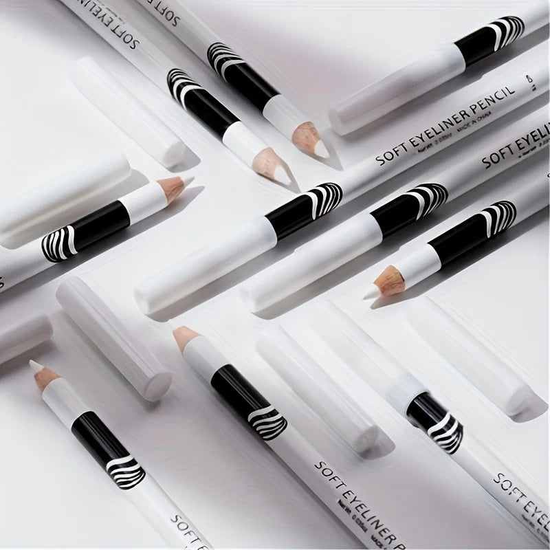 Lot 3 Crayons Eyeliner Blanc Waterproof - Longue Tenue Application Douce Illuminateur Yeux Festivals Soirées