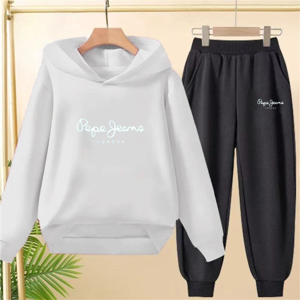 Ensemble Sweat Enfant Hoodie Imprimé + Pantalon Fashion