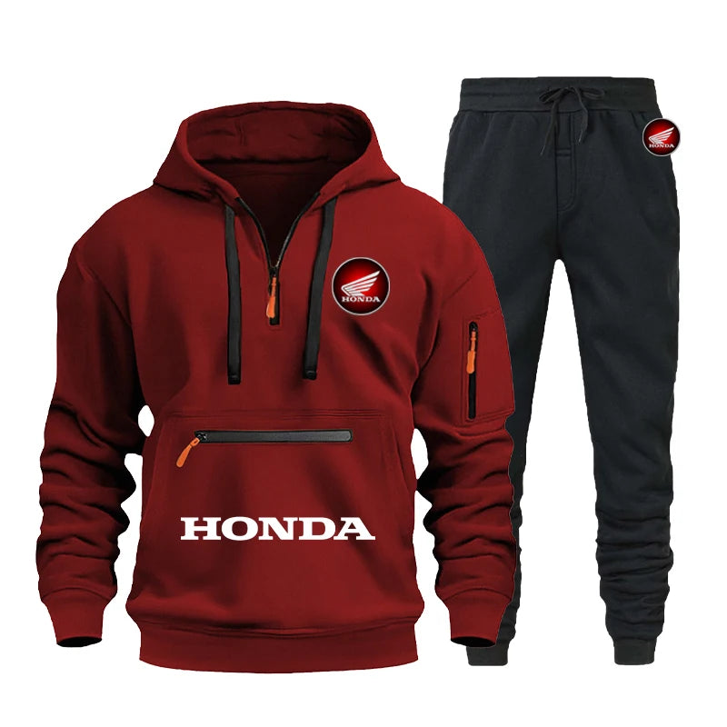 Sweat Homme Capuche Honda Logo - Slim Fit Racing