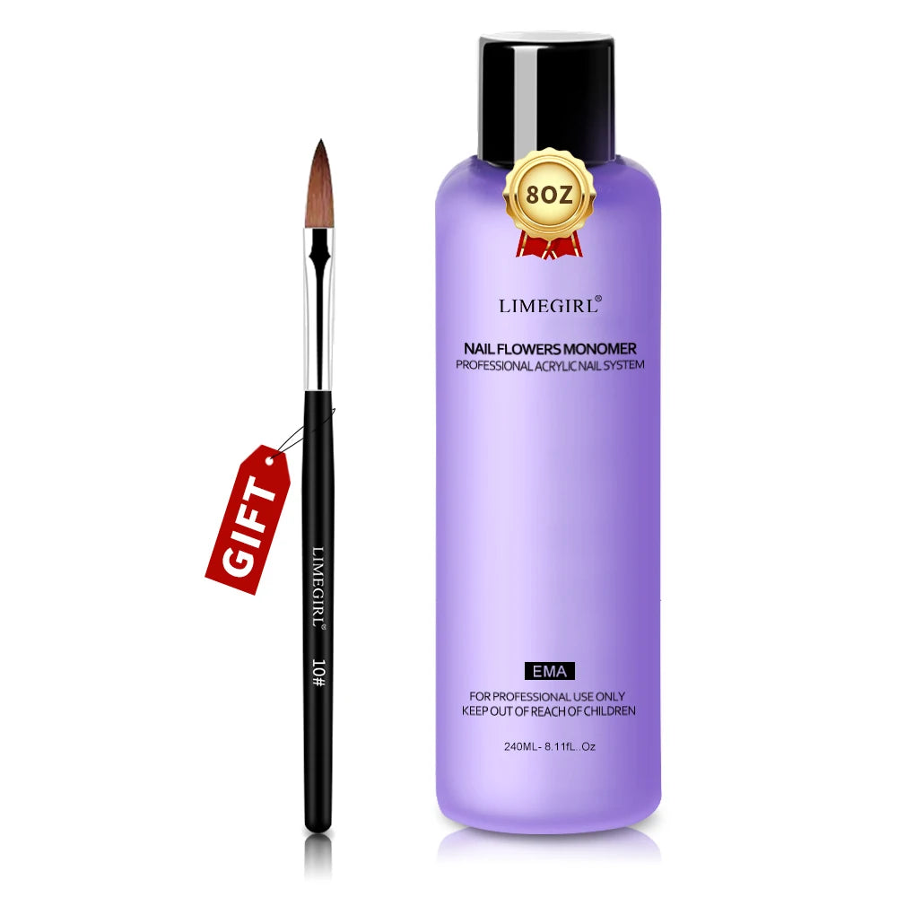 Liquide Acrylique Monomère Ongles LIMEGIRL 40-240ml - Crystal Nail Art DIY Poudre Acrylique Manucure