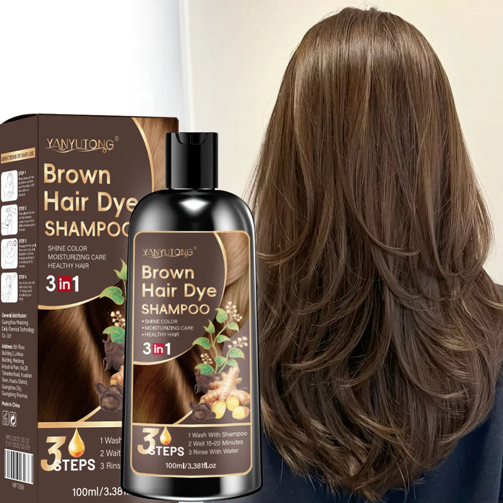 Shampoing Colorant Curcuma 3 en 1 - Cheveux Colorés Nourrissant Formule Douce Plante Beige Clair Naturel