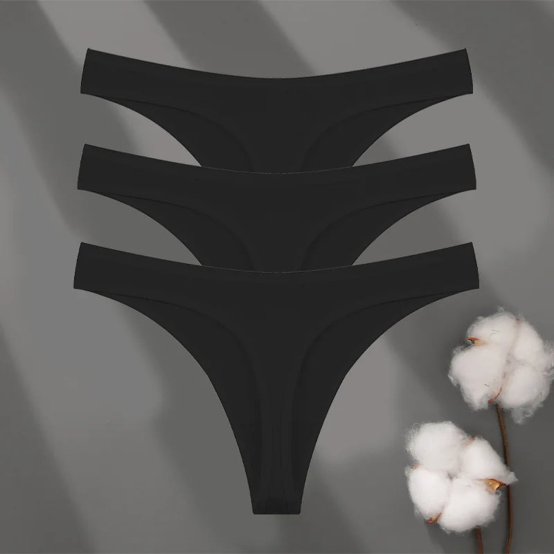 Culottes Femme Coton Lot 3 Pièces - Thongs Sans Couture Taille Basse Sport