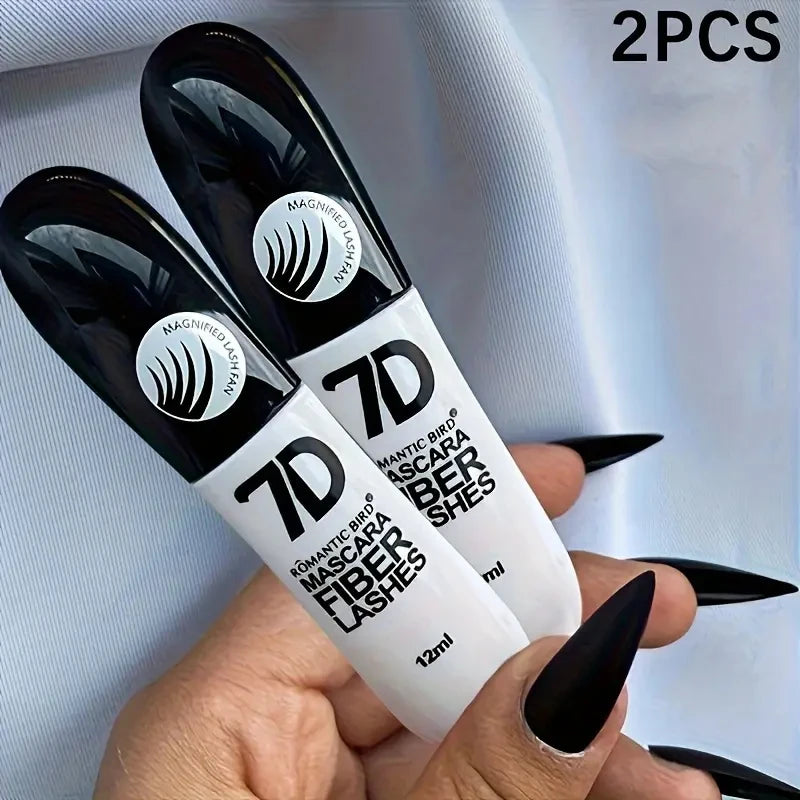 Set Mascara Fibre 7D 1/2/3pcs Waterproof - Recourbant Longue Tenue Anti-Transpiration Anti-Bavures Base Affinante Tous Types Peau