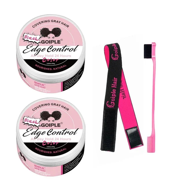 Gel Fixation Cheveux Edge Control Noir - Cire Coiffante Forte Tenue Anti-Cheveux Gris