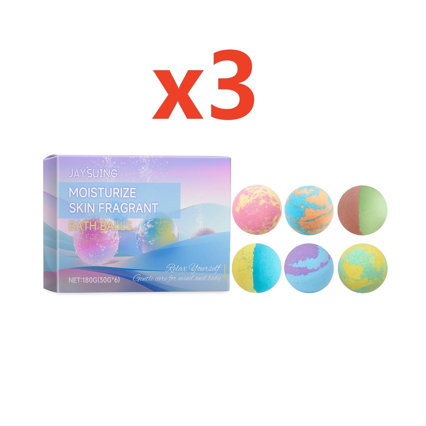 Boule de Bain Aromathérapie six Pièces - Bombe Effervescente Parfum Floral Exfoliante Hydratante Spa Relaxation