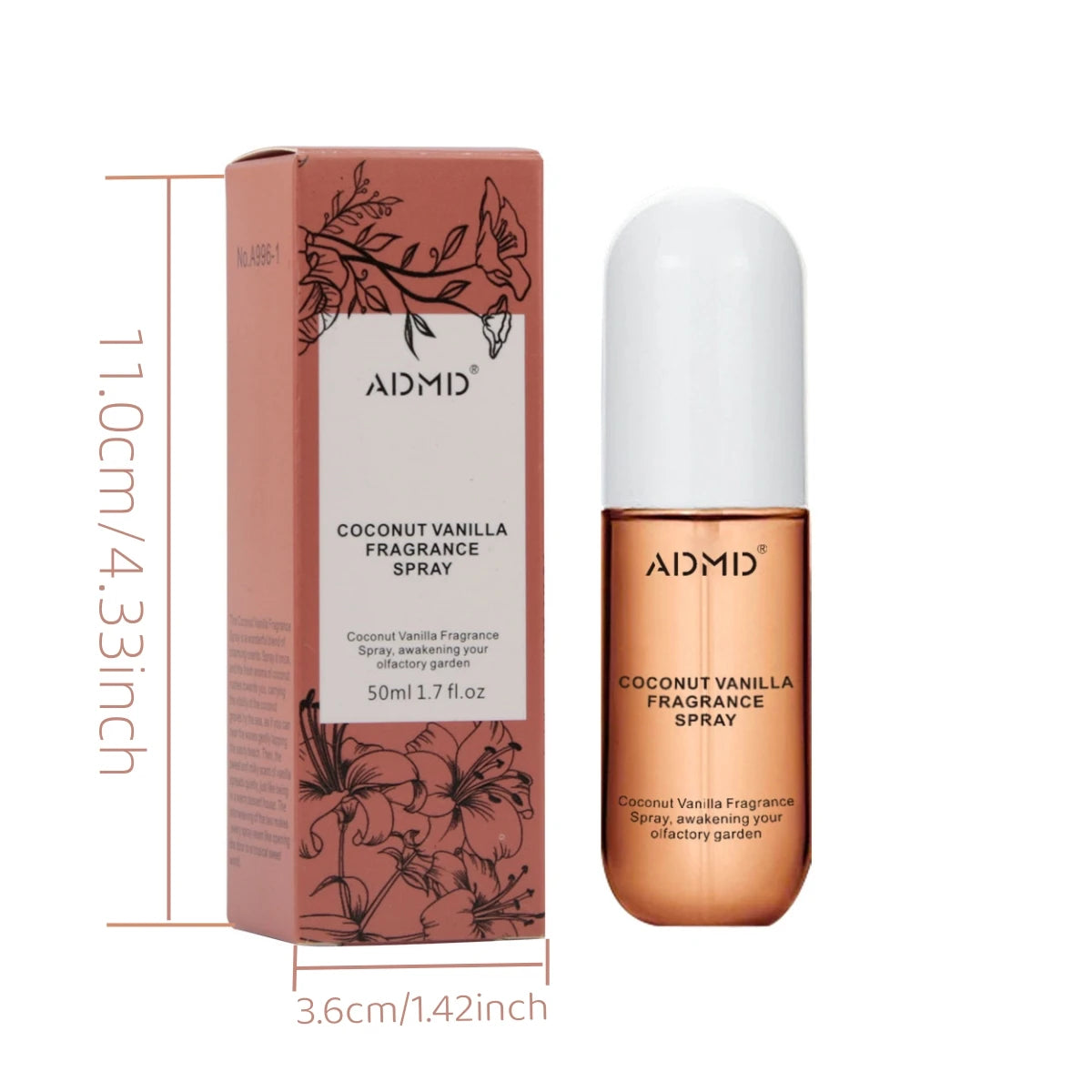 Lot de 2 Sprays Parfum Coco - Brume Cheveux et Corps Double Usage Arôme Longue Tenue Compact Voyage