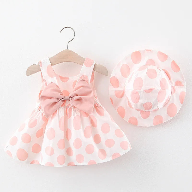 Robe Bébé Fille Imprimé Fraise + Chapeau - Tenue Été Tendance