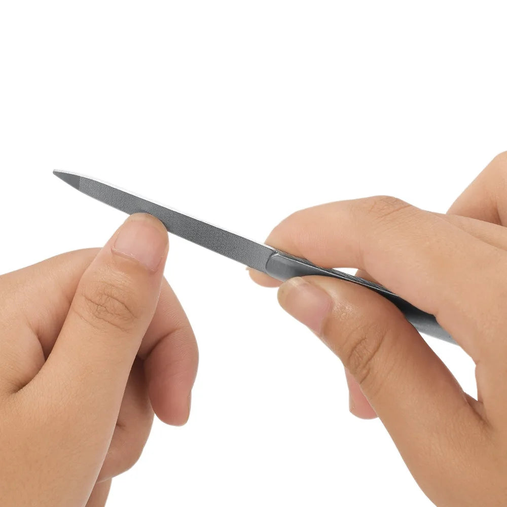 Lime à Ongles Métal Professionnel - Acier Inoxydable Double Face Manucure Pédicure Durable Réutilisable