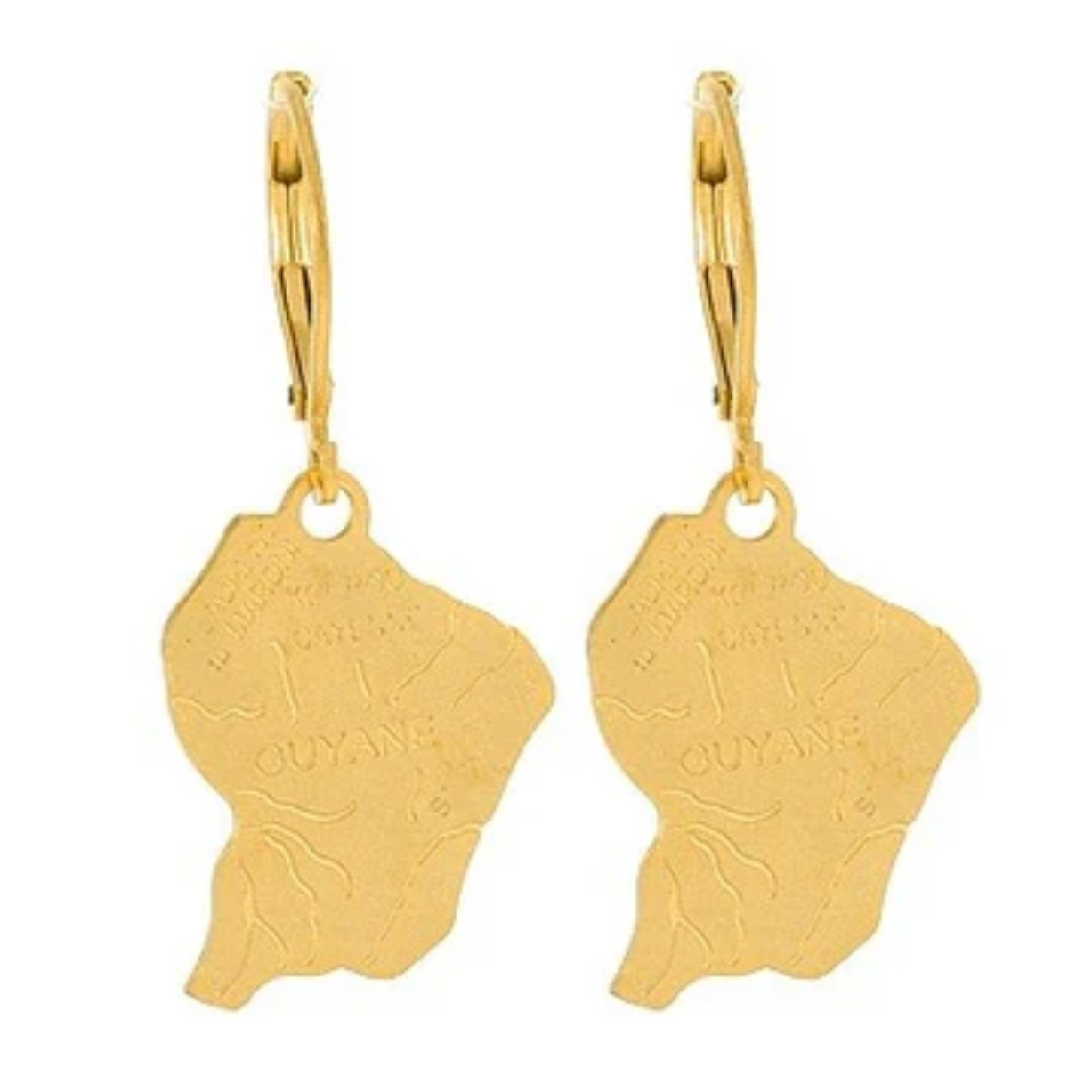 Boucles d’Oreilles Carte Guyane Acier inoxydable