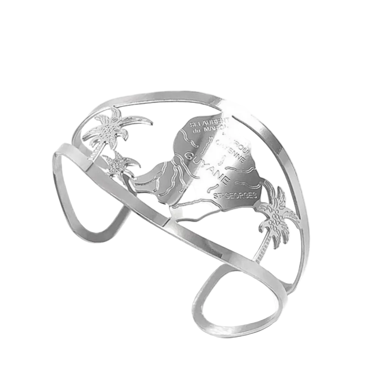 Bracelet manchette en acier inoxydable Guyane