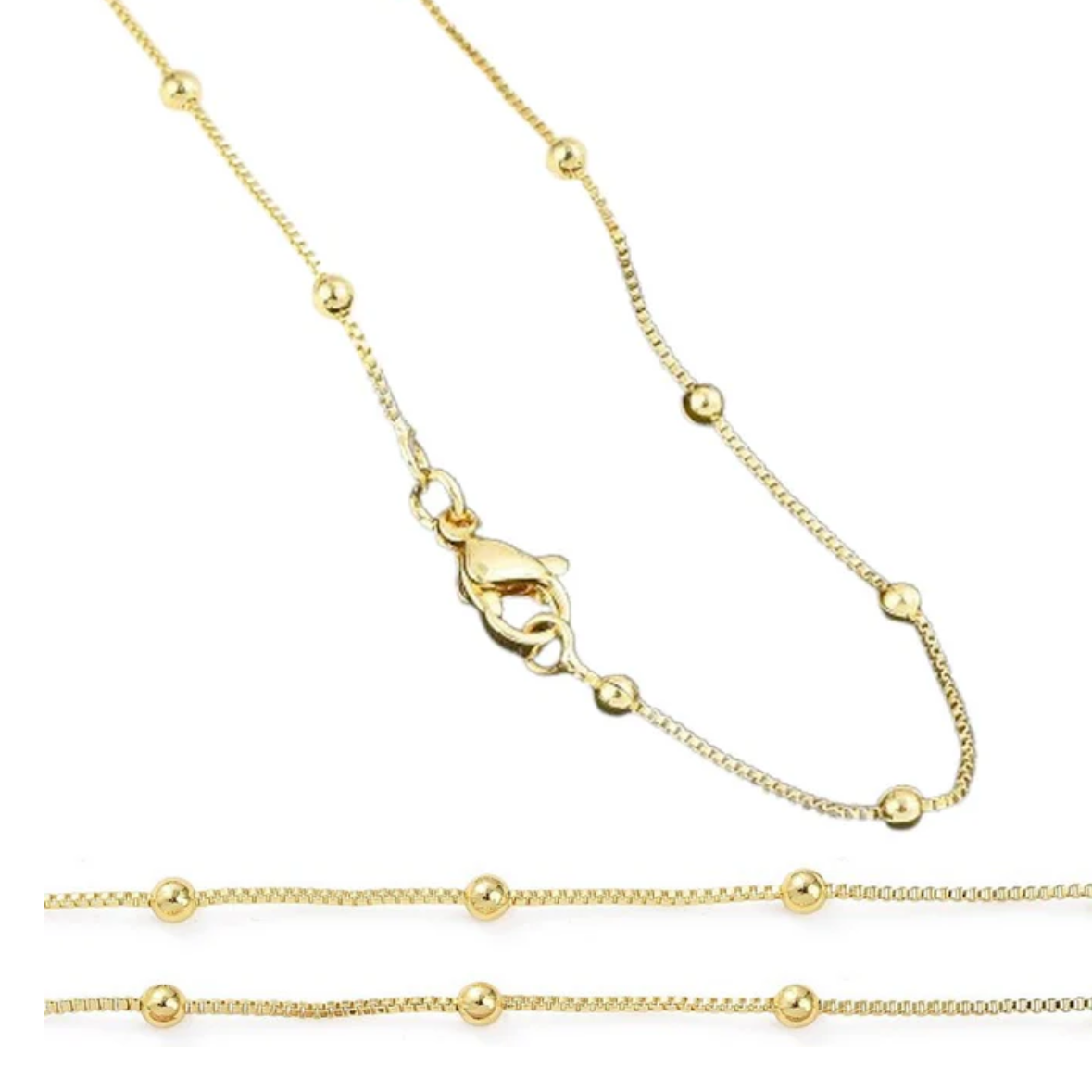 Collier Doré Chaîne Satellite plaqué or