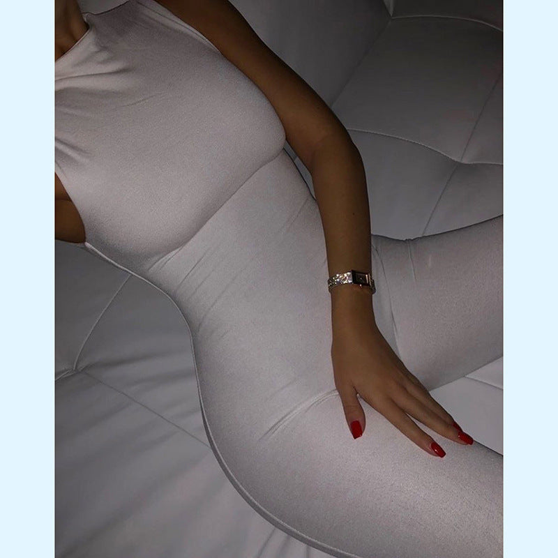 Combinaison Femme Slim Sans Manches - Jumpsuit Sport Fitness Casual Été