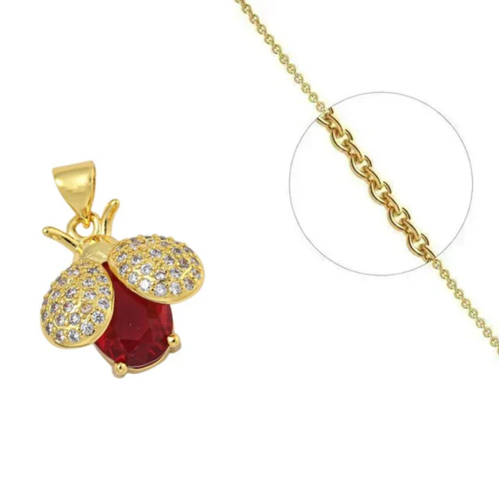 Collier coccinelle plaqué or