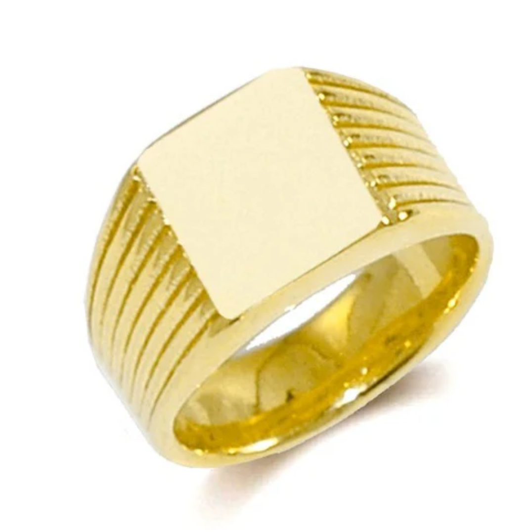 Bague Chevalière Striée Acier inoxydable