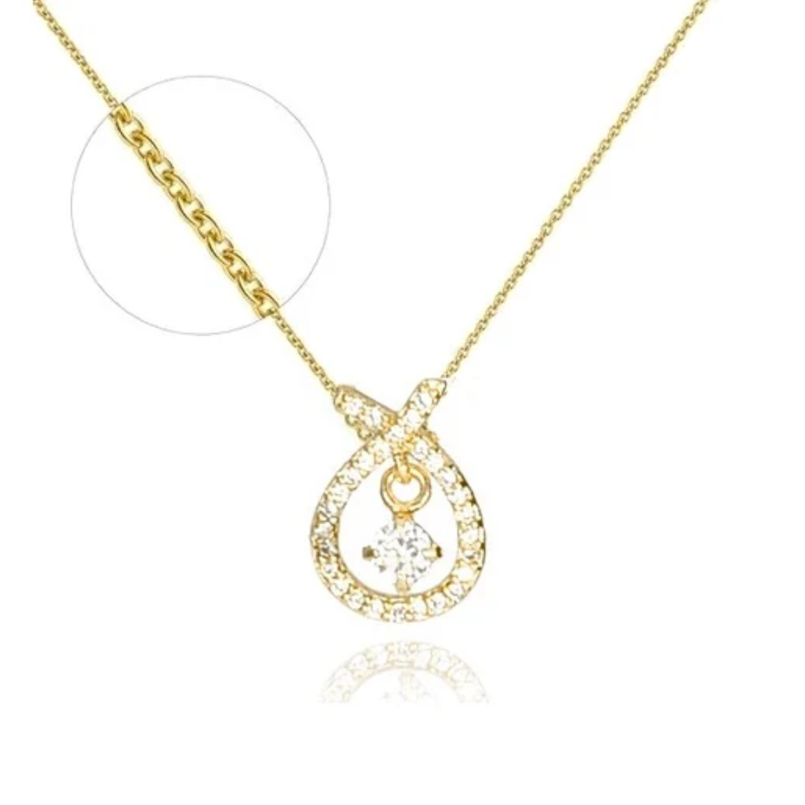 Collier pour femme noeud diamant CZ