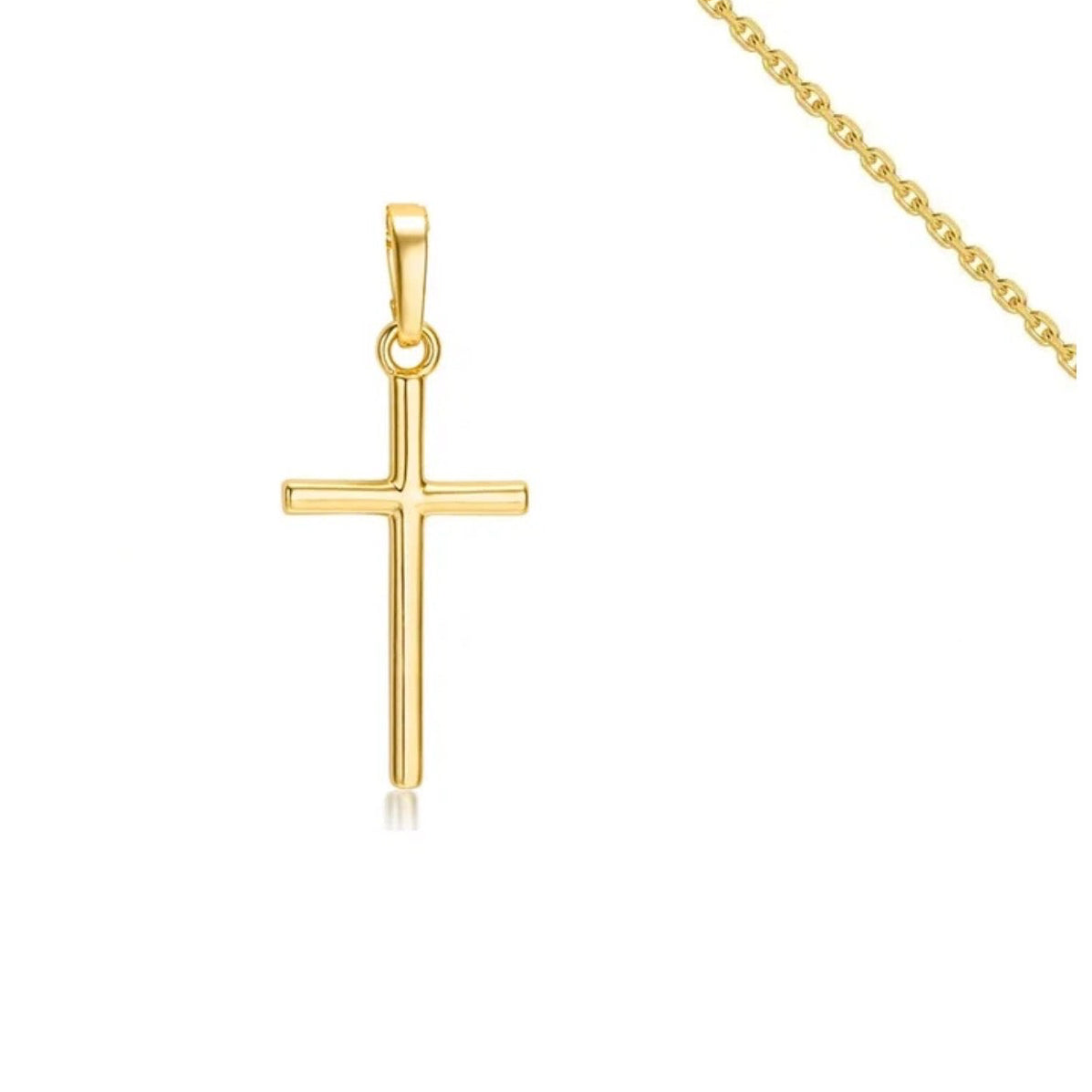 Collier croix religieuse plaqué or