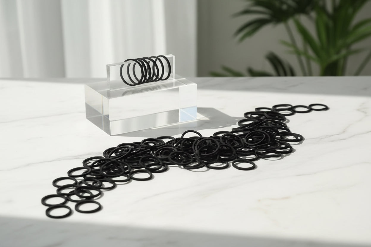 Lot 308/515/1015/1525 Mini Élastiques Cheveux Noirs - Doux Queue de Cheval Tresses Coiffures Mariage Design Minimaliste Saint-Valentin Usage Quotidien Accessoires