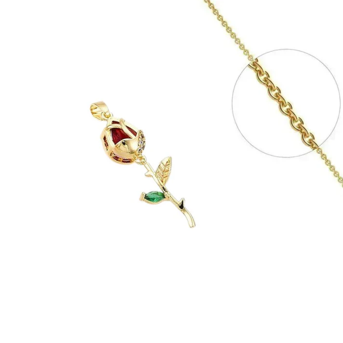 Collier rose plaqué or