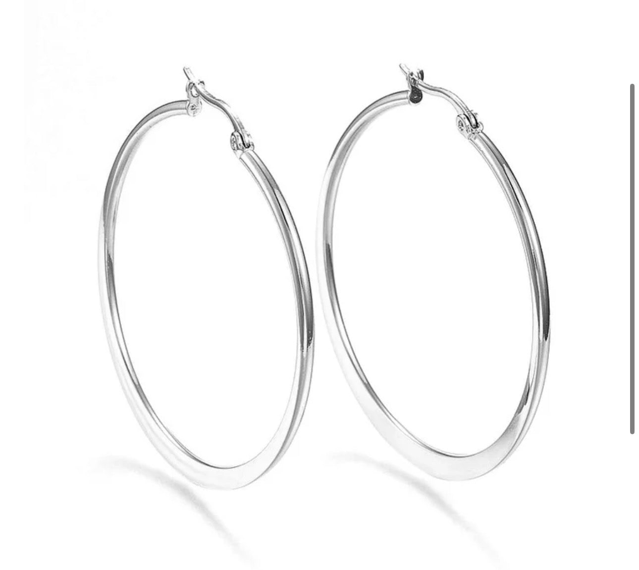 Boucles d'Oreilles Créoles 45mm – Acier Inoxydable