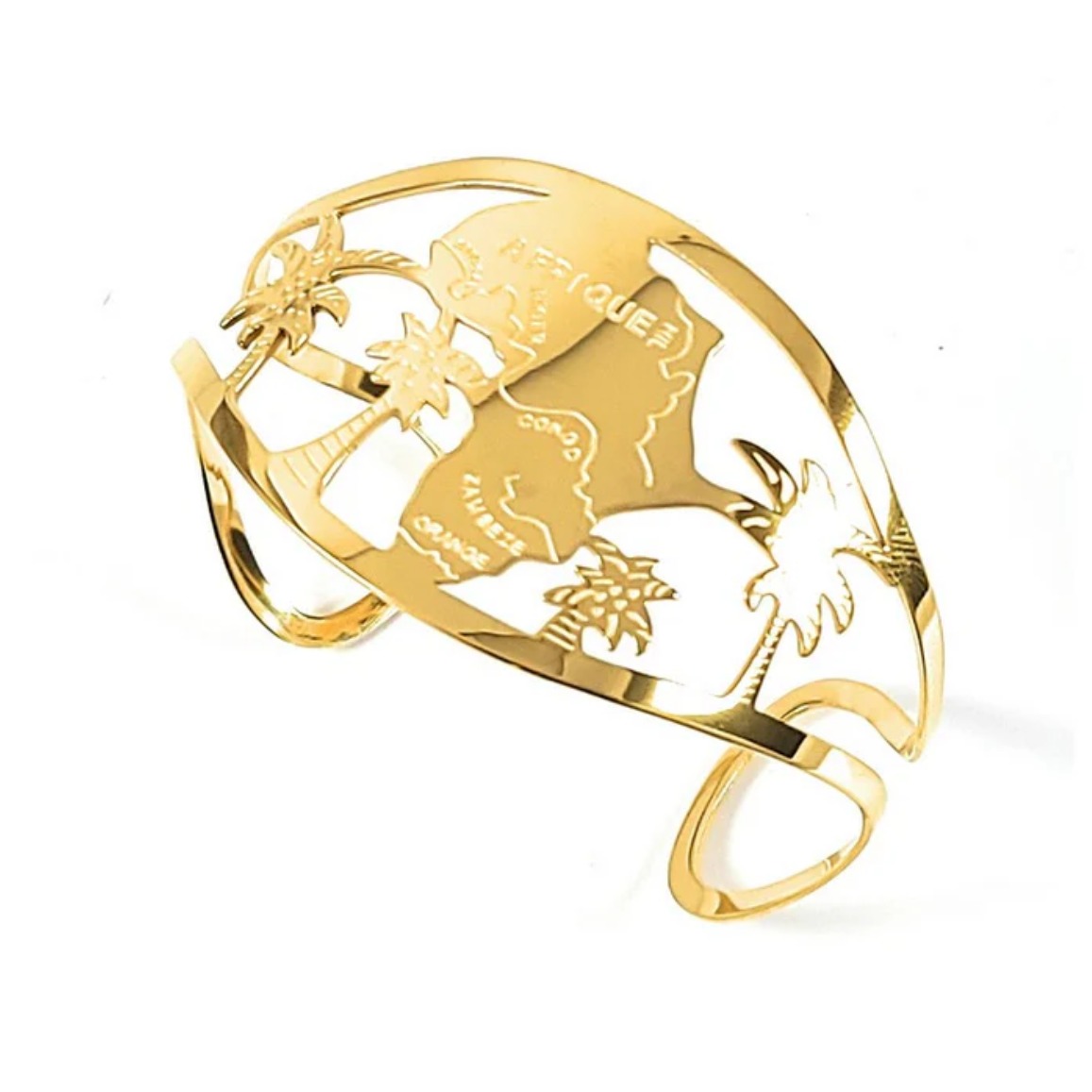 Bracelet Carte d'Afrique en Acier inoxydable                  Bijou Africain Authentique
