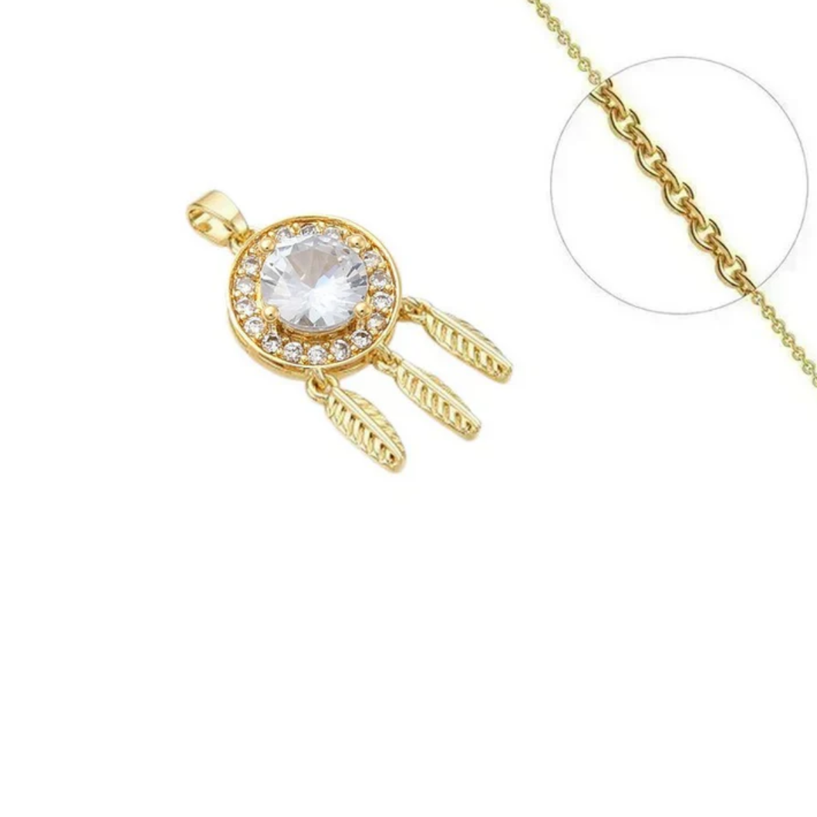 Collier Doré Attrape-Rêves plaqué or