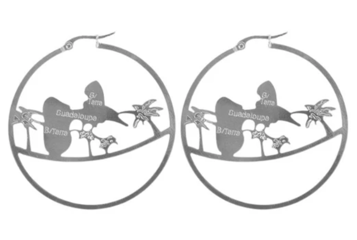 Boucles d'oreille Créoles en acier inoxydable - Guadeloupe