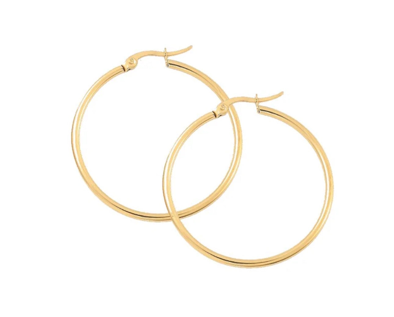 Boucles d'Oreilles Créoles 40mm – Plaqué Or 18k