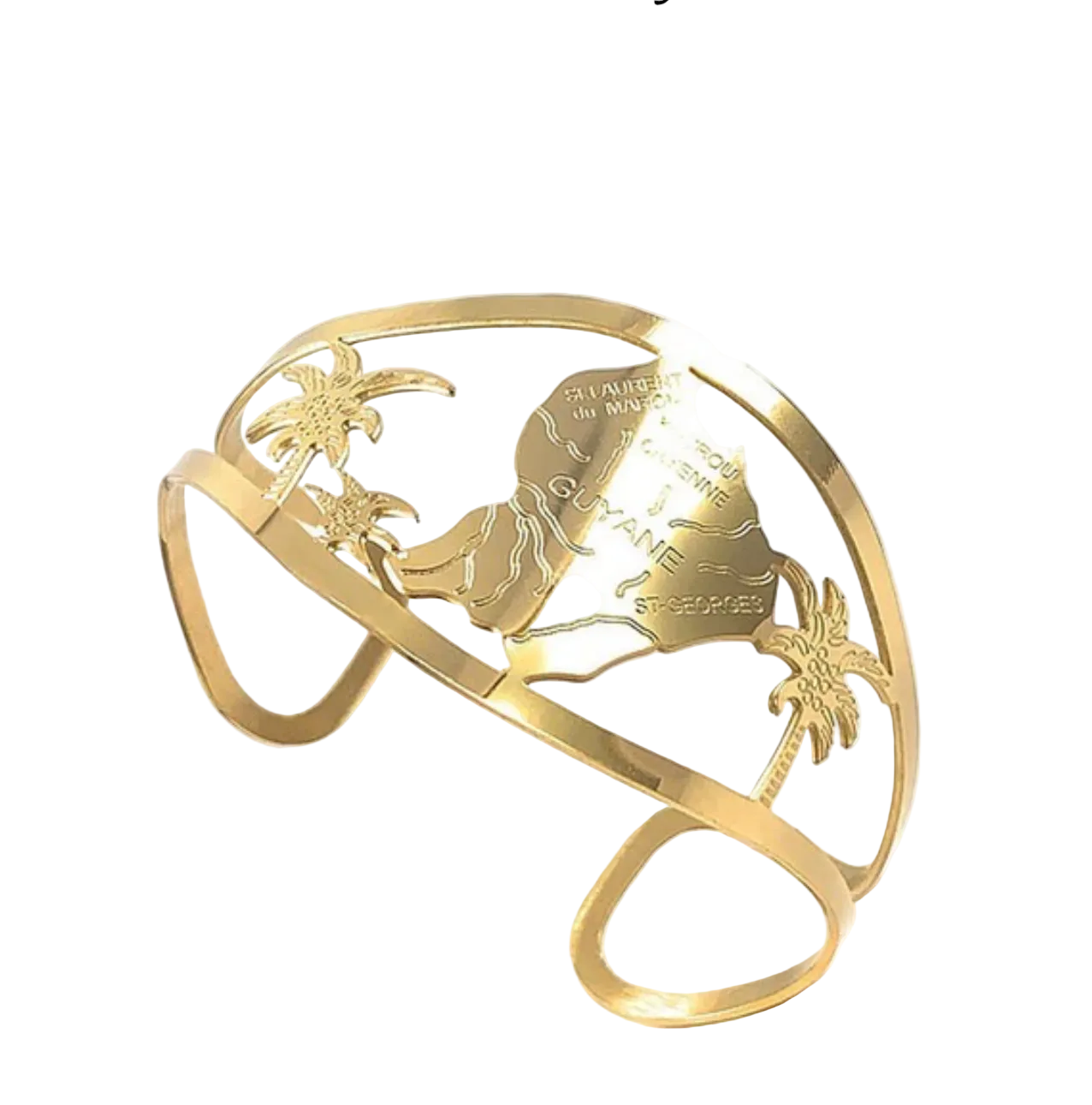 Bracelet manchette en acier inoxydable Guyane