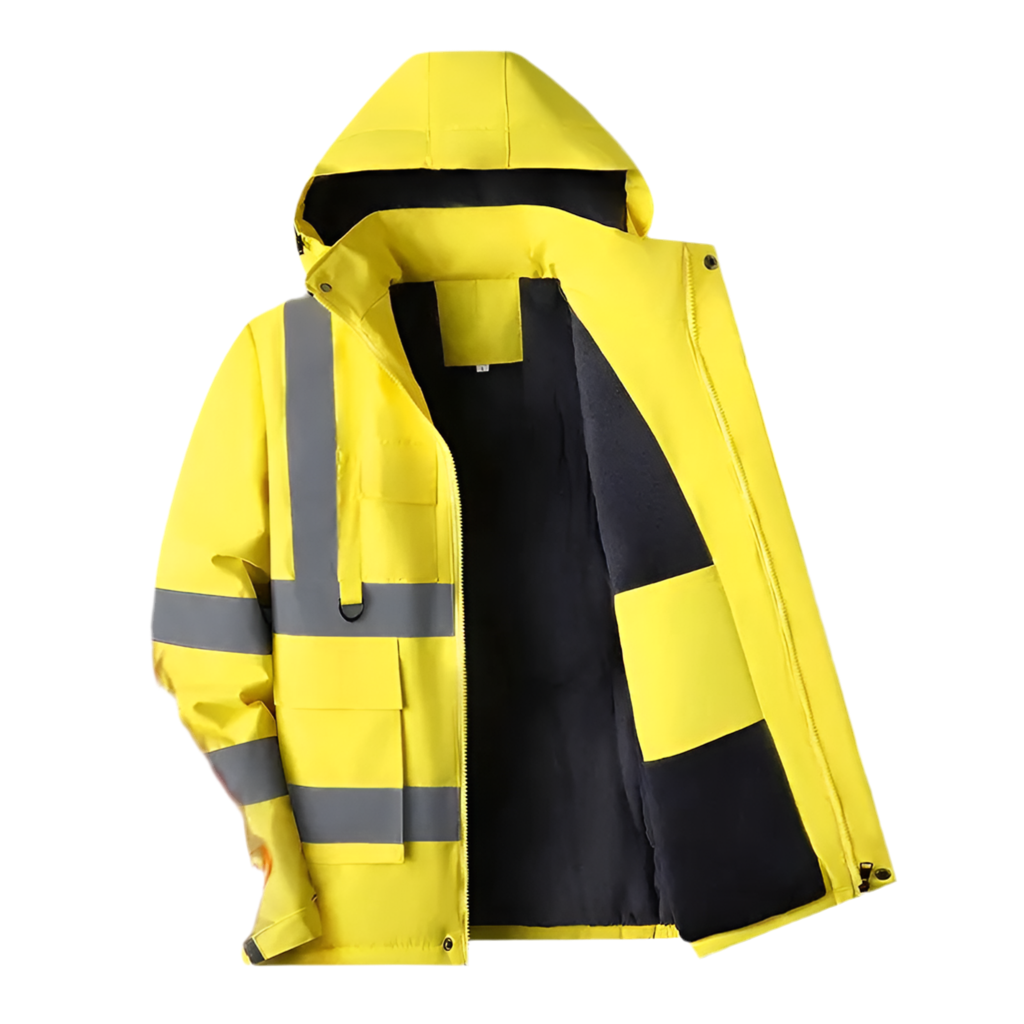Veste Homme Travail Hiver - Manteau Doublé Thermique Réfléchissant Multi-Poches Logo Personnalisable
