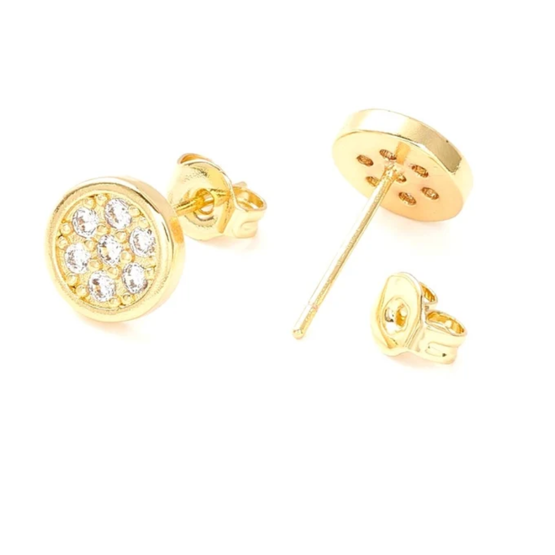 Boucles d'oreilles creoles dorees 3 cones pointus