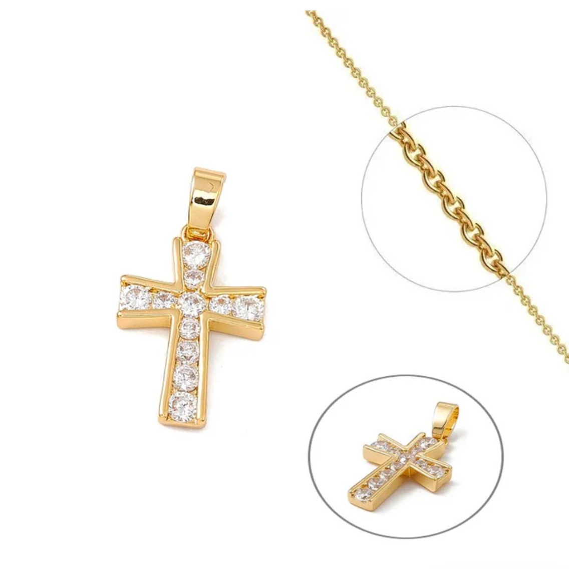 Collier Croix Religieuse plaqué or