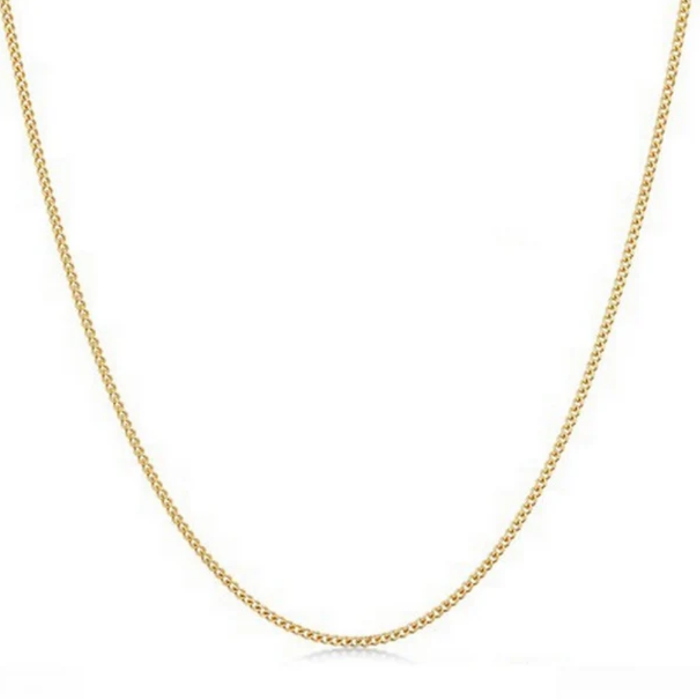 Collier chaine maille gourmette 45+5 cm 1.2 mm plaqué or