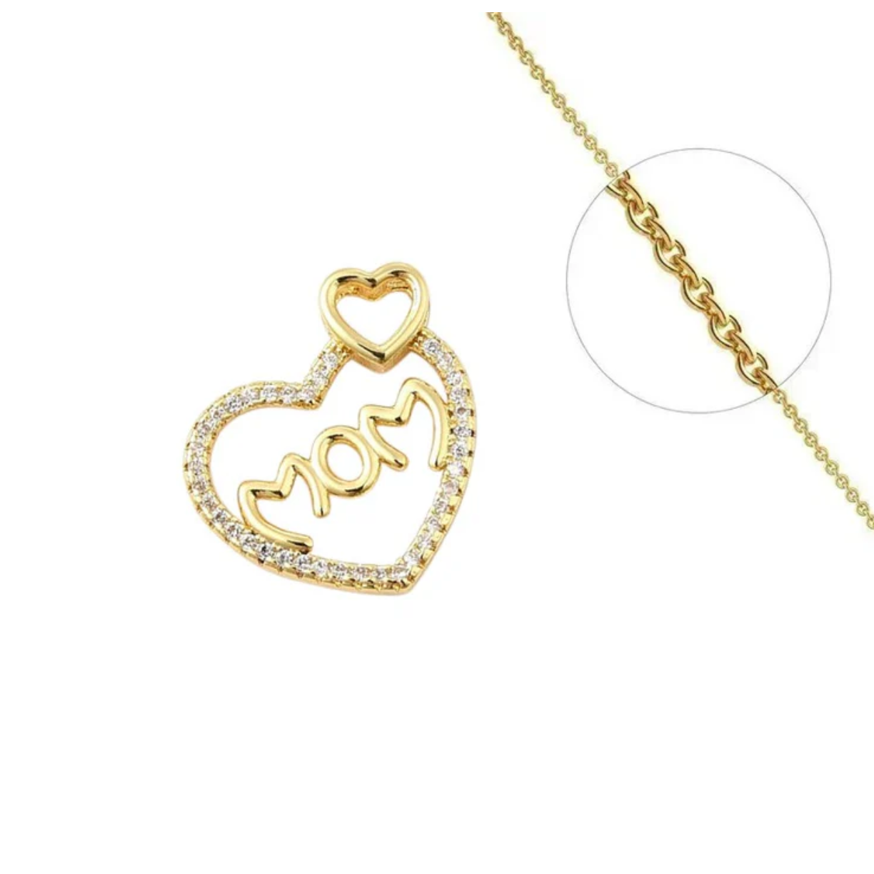 Collier Double Cœur MOM plaqué or