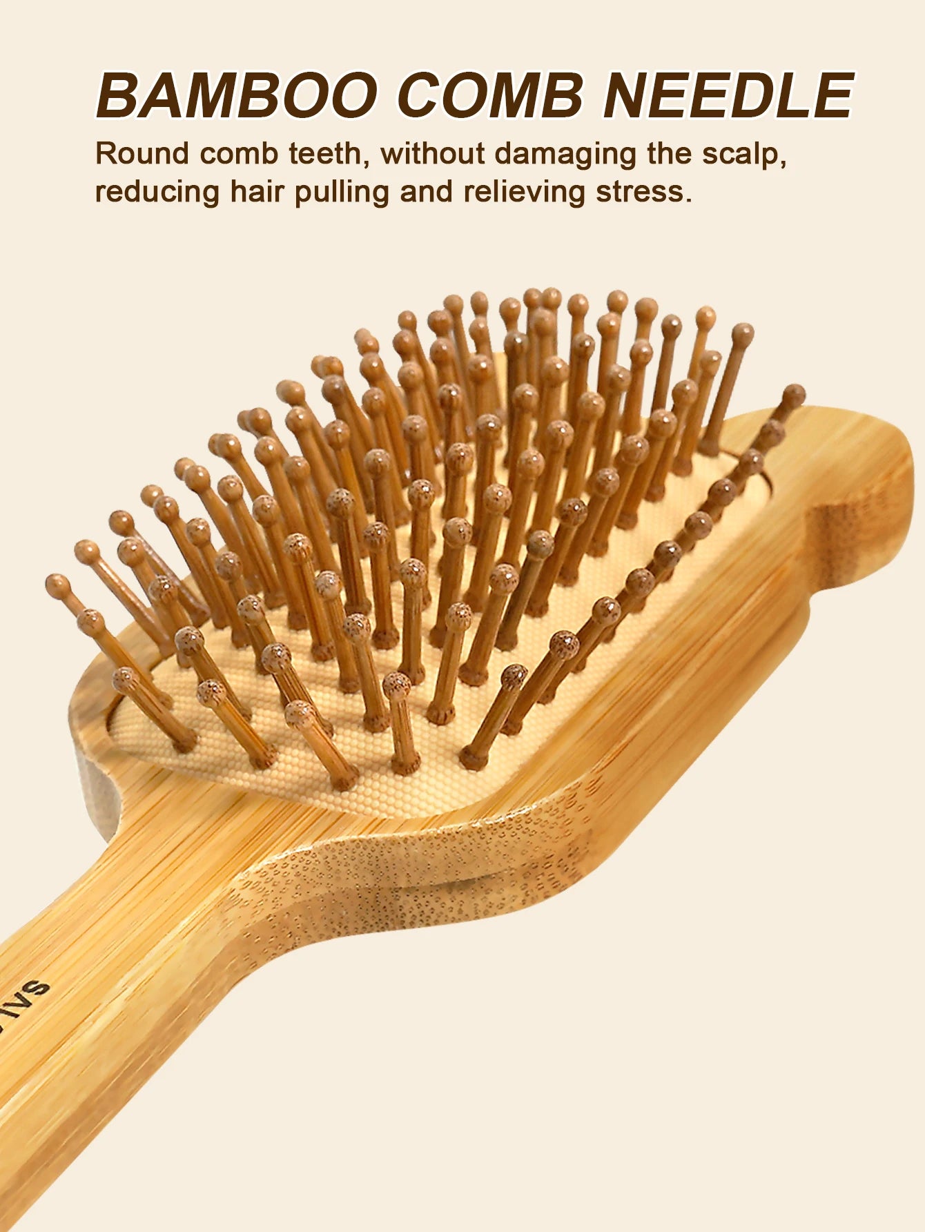Brosse Cheveux Bambou Bois Naturel - Peigne Anti-Statique Massage Cuir Chevelu Coussin d'Air Démêlage Femme Homme