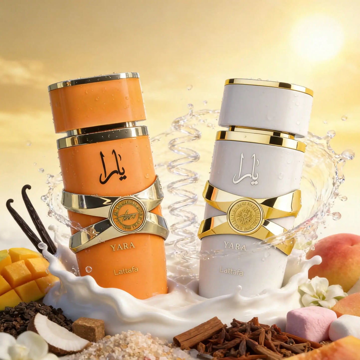 Coffret Lattafa 2x100ml Yara Me & Yara Tous - Eau de Parfum Tropical Gourmand Caramel Mangue Santal