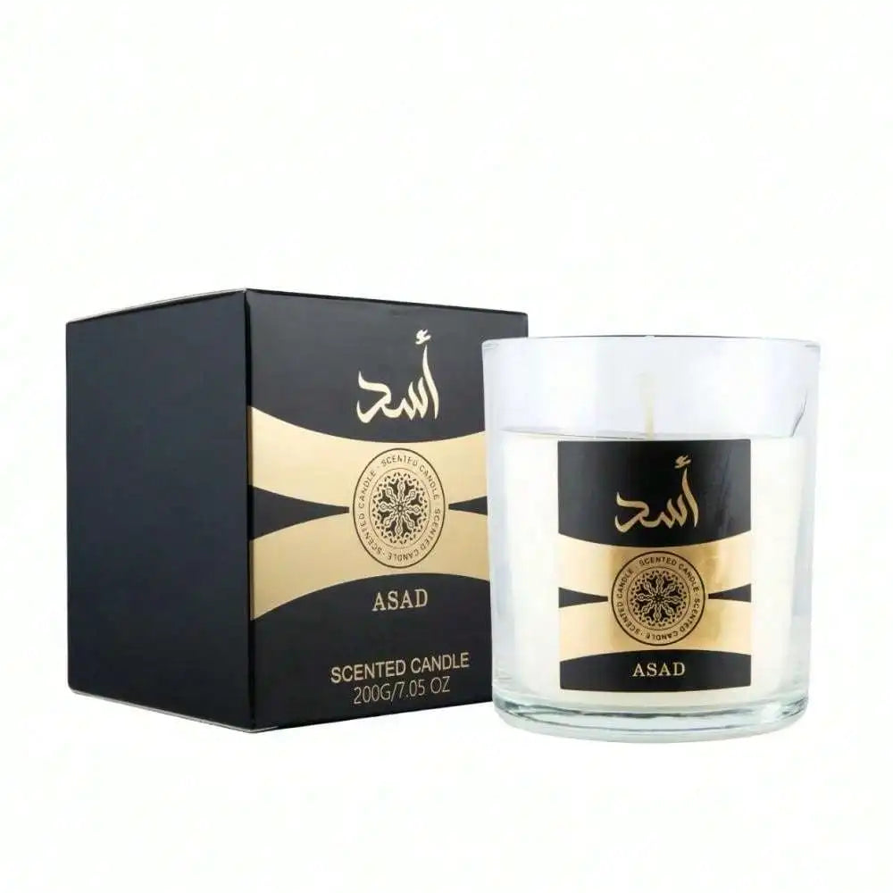 Bougie Parfumée ASAD - Ambre Vanille Épices - Lattafa Perfumes Cire Naturelle