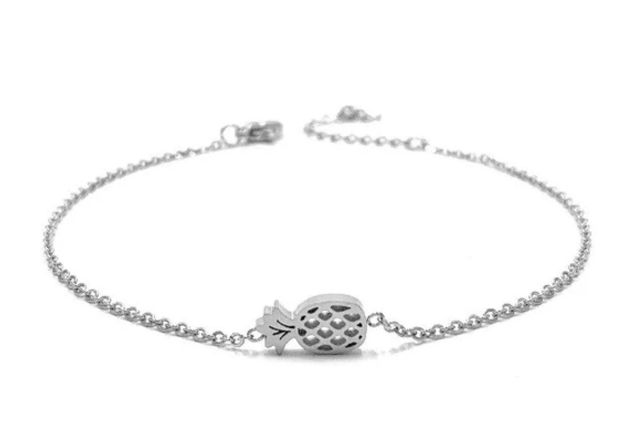Chaine de cheville en inoxydable ananas