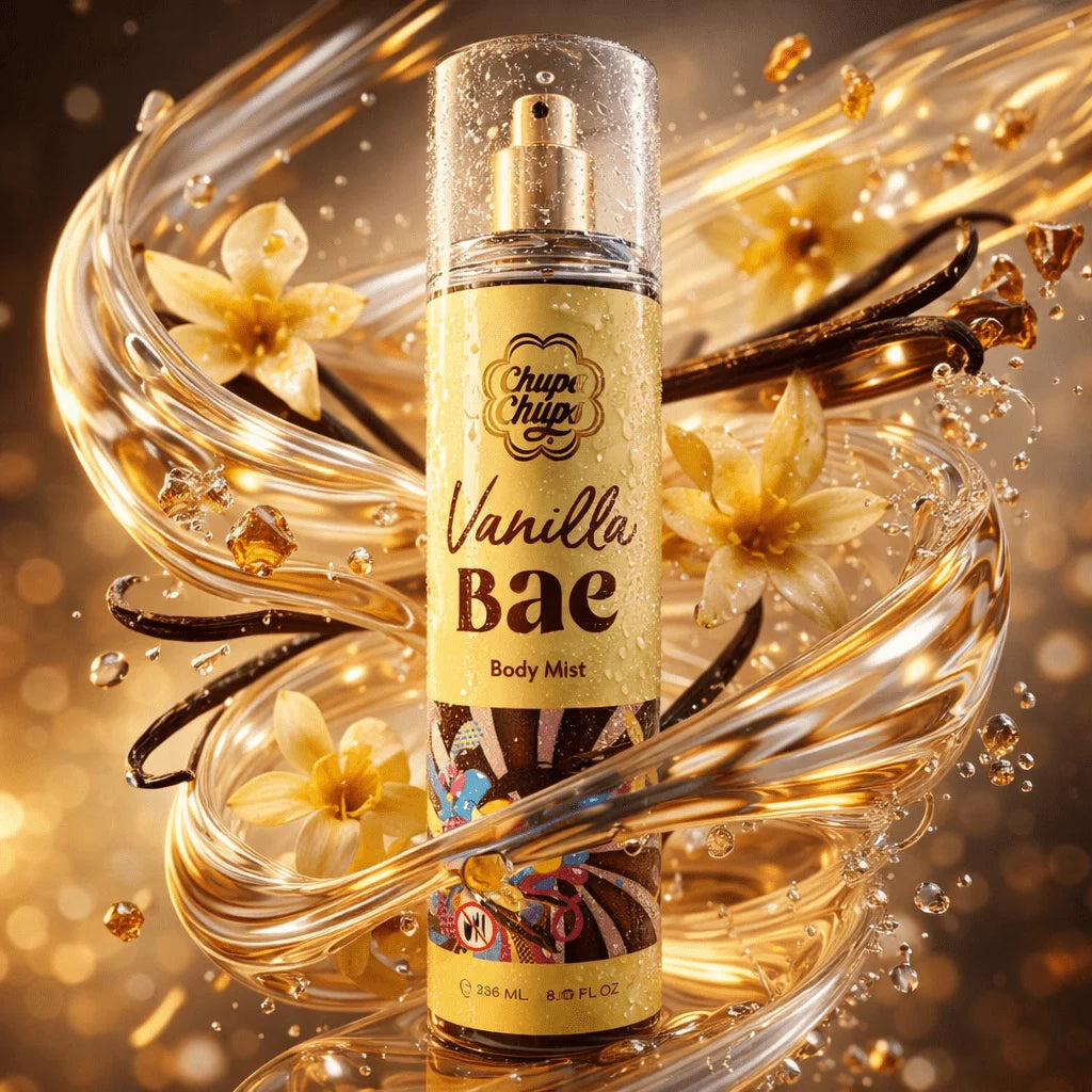 Brume Parfumée Corps Chupa Chups 236ml – Vanille, Pêche, Cerise ou Coco