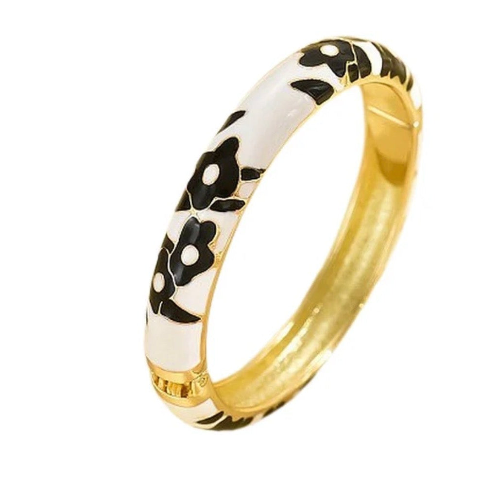 Description bracelet femme émail plaqué or 18K