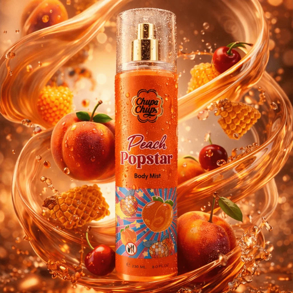 Brume Parfumée Corps Chupa Chups 236ml – Vanille, Pêche, Cerise ou Coco