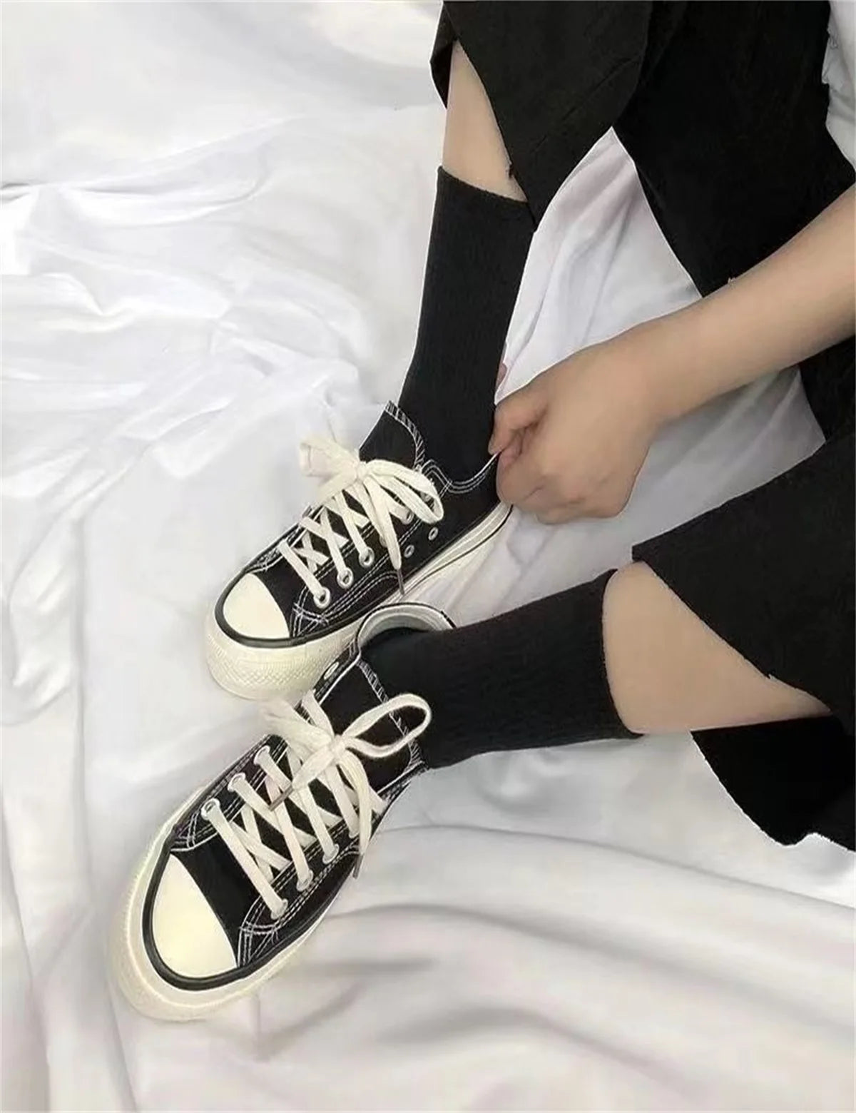 Chaussettes Homme Mi-Mollet Automne Hiver - Lot 3/6 Paires Noir Blanc