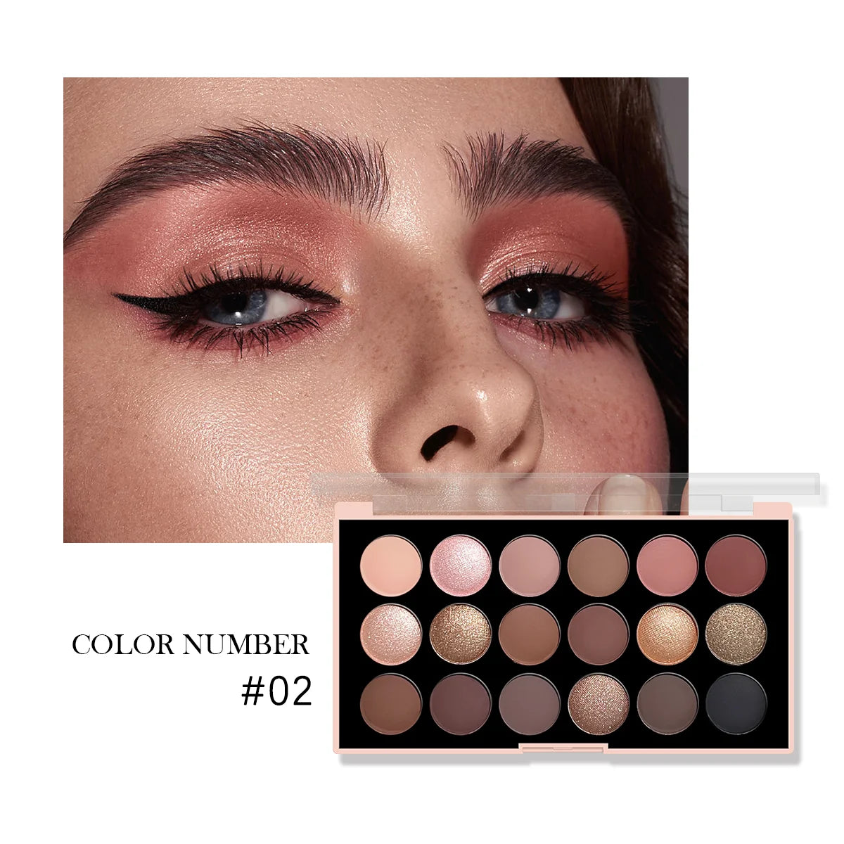Palette Fard à Paupières 18 Couleurs Nacré Mat Shimmer Fin Paillettes Tons Terre Longue Tenue Haute Performance